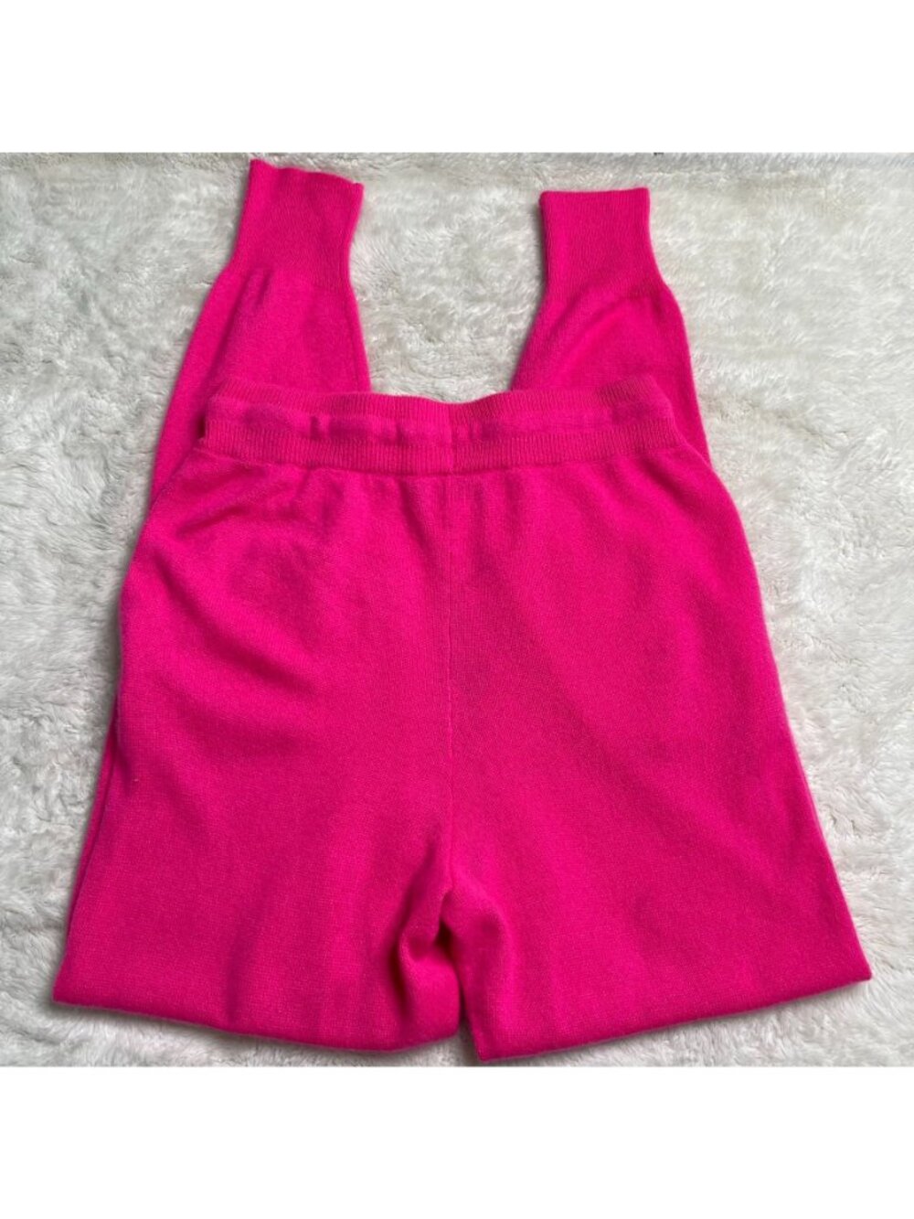 Something Navy Cashmere Joggers Medium M Fuchsia Pink Knit Lounge Pants Drawstri - Picture 6 of 7